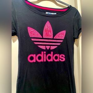Adidas T-Shirt - Super Cute and Flattering w/Pink & Black Colors
